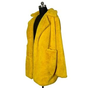 Mustard Yellow Faux Fur Coat